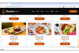 restaurant website food catering website food cafe website food truck website