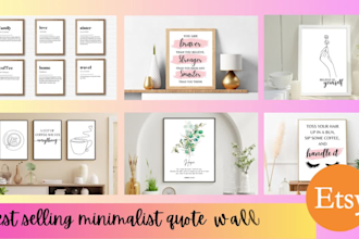 create a minimalist quote wall art for your etsy shop