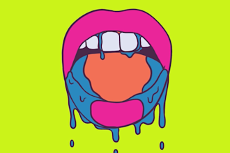 create 2d trippy looped animation for your  song or album