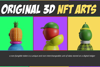 create 3d character design for nft crypto nft art
