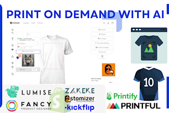 create a shopify print on demand store with ai powered product designer