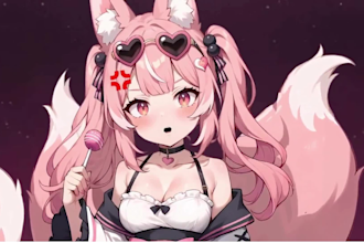 draw and rig live2d model 2d vtuber model live2d avater 4vtube studio