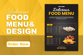 design attractive screen menu mega menu food menu