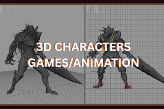 model and create custom 3d character for game and animation weapon armor mmd vfx