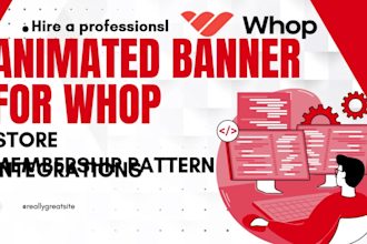 design animated whop banners and slides for your store, setup paid whop servers