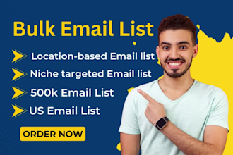 find 500k niche targeted valid US bulk email lists for email marketing