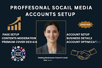 social media setup for facebook instagram linkedin twitter