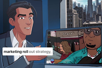 create 2d animated videos for music, business, and podcasts