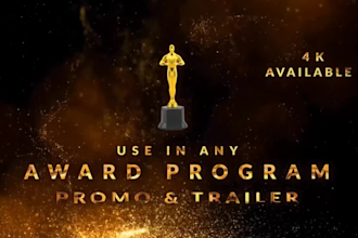 create 4k gold particle award or trailer video