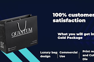design luxurious shopping bag and die cut