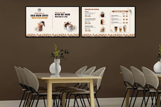 design stunning restaurant menu, food menu, or digital menu