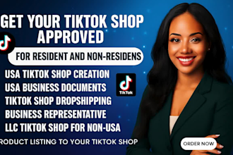 create USA tiktok shop setup tiktok shop USA tiktok shop business representative