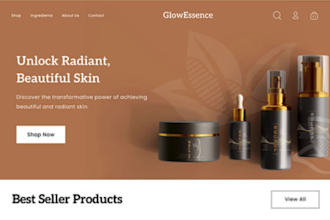design high converting skin care website cosmetic beauty store and shopify store