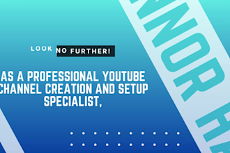 create and set up your professional youtube channel for success