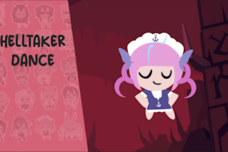 make cute minimalist helltaker character dance you want