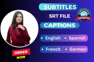 add subtitles and close captions english to german, spanish and french videos