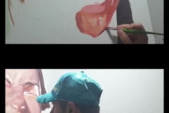 hand paint acrylic art on canvas in different styles