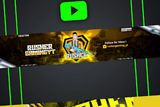 design all gaming stuff materials for youtube