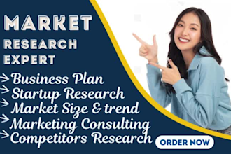 do detailed market research, size, swot, business plan and competitor analysis