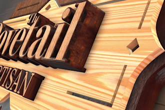 do 3d logo animation with woodwork and carpentry elements