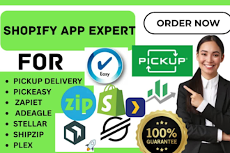 setup shopify app pickup delivery pickeasy zapiet adeagle stellar shipzip plex
