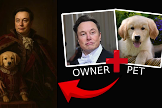 turn you and your pet into a majestic royal portrait