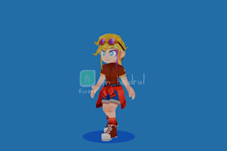create game ready 3d lowpoly vrm
