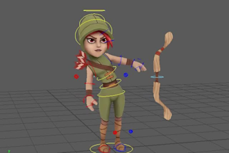 create 3d character modeling 3d rigging for game animation and 3d printing