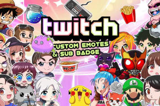 make twitch custom emotes and kawaii sub badges for you