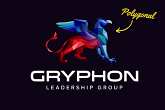 customize modern professional geometric polygonal logo design for your business