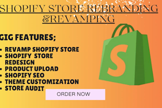 revamp rebrand your shopify  store design website setup dropshipping store