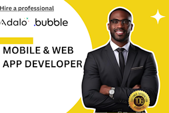 bubble io mobile app developer flutterflow adalo saas website mvp marketplace ai