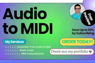 convert your audio to midi with free preview