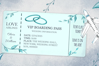 create destination wedding announcement video with passport style