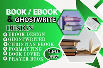format, ghostwrite any ebook, potery, non fiction, journal, self help, activity