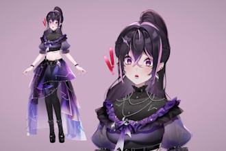 draw and rig live2d vtuber model, 2d vtuber rigging, anime 4 streamer