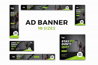 design stunning google ads banners, web banners, web sliders