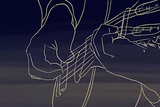 2d line art animation, hand drawn, vector, flat, minimalist, traditional video