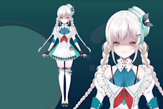 draw and rig live2d model 2d vtuber commission vtuber live2d model for streaming