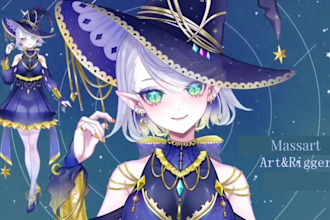 design vtuber model, live2d model, live2d rigging, vtuber commission, 2d vtuber