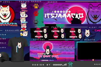 design  twitch ai overlays mascot logo and full stream package