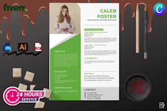 create professional canva pro cv and resume template