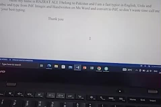 provide a fast typing services of english, arabic and urdu