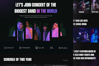 create music website for artists, musicians, band, dj, producer and record label