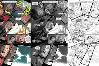 draw custom 2d comic page in marvel, dc, or realistic comic book style