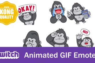 create animated emotes GIF, bit, cheer emotes for kick, twitch