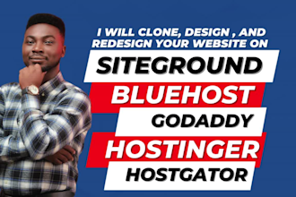 bluehost website music godaddy siteground hostinger design wordpress website