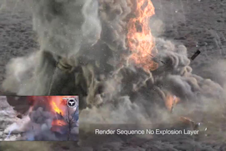 do particles vfx effect fire and smoke destruction, dust, explosion flames spark