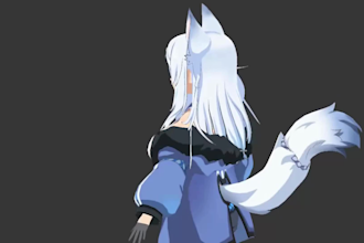 custom anime character vtuber model rigging  live2d model character design