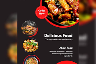 design a different food cafe bar menu card  within 24 hour
